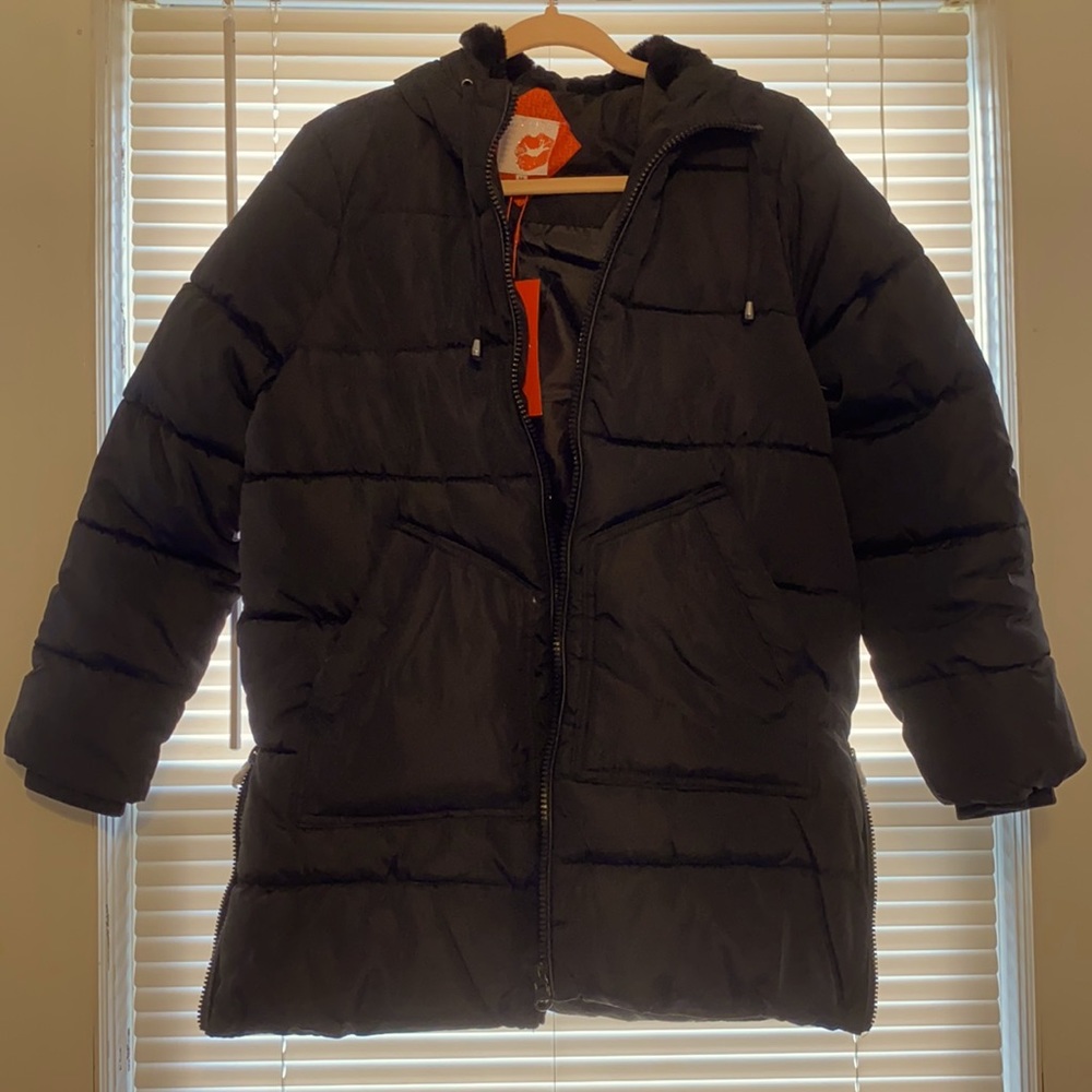 Juniors Medium Black Winter Puffer Jacket